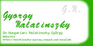 gyorgy malatinszky business card
